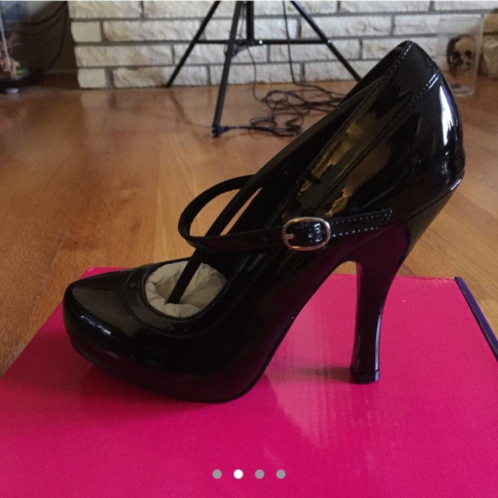 Funtasma black patent leather Mary Jane pumps